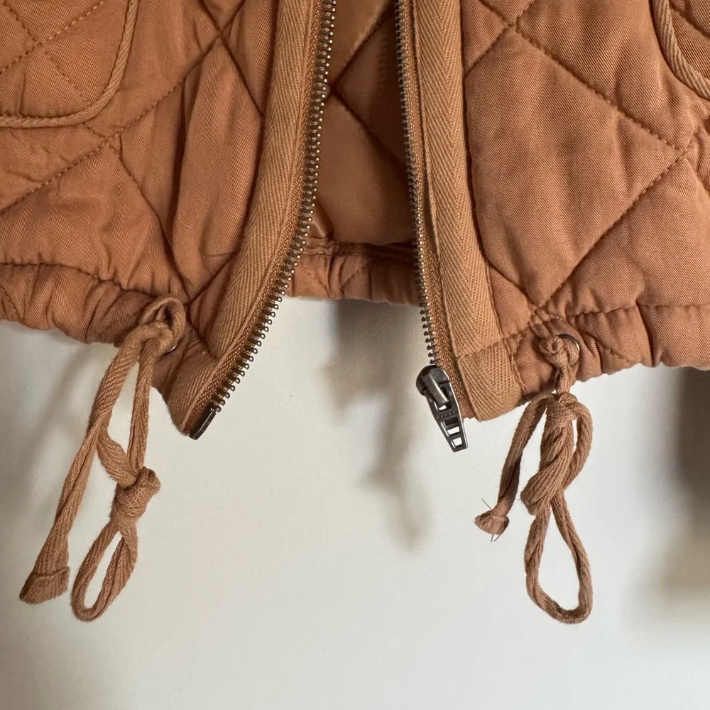 Blank NYC Tan Camel Cropped Quilted Jacket - Picture 3 of 6